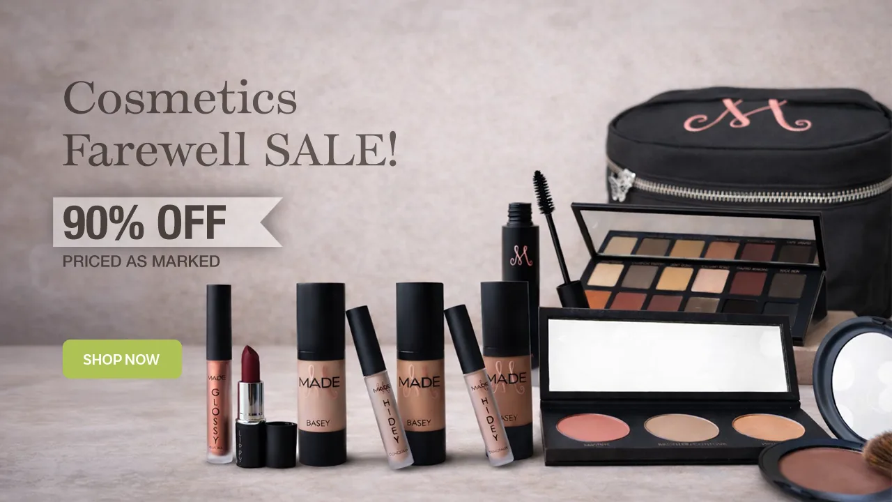 THM_MADE_Makeup_AprilCloseout_WebsiteBanner_2026_1280x720_Week19-90percentOFF